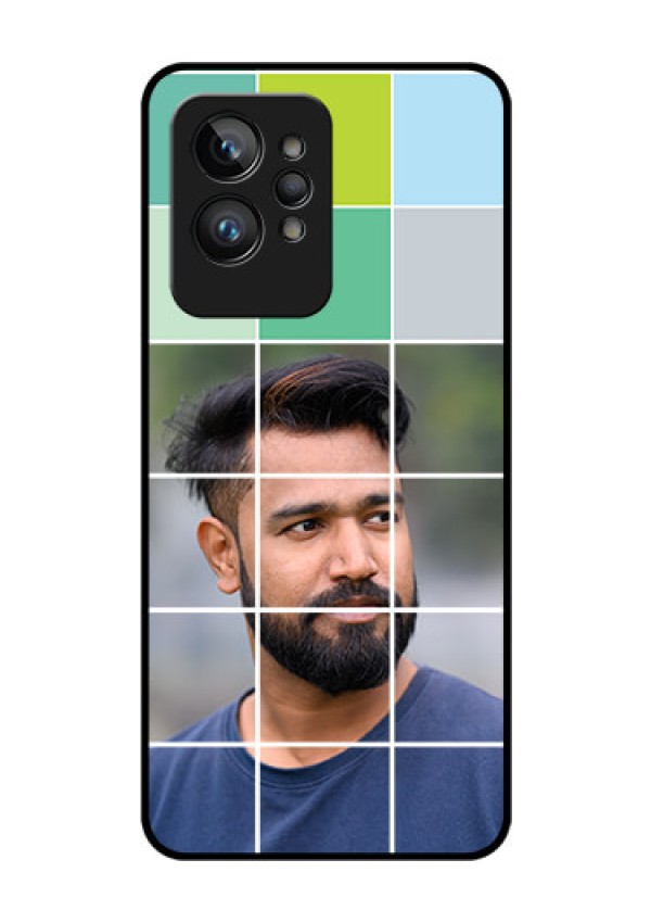 Realme GT 2 Pro Photo Printing on Glass Case - with white box pattern
