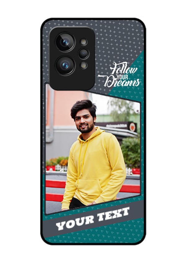 Realme GT 2 Pro Personalized Glass Phone Case - Background Pattern Design with Quote