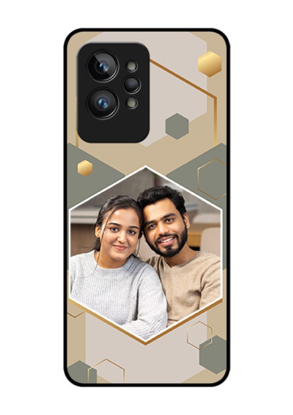 Realme Gt 2 Pro 5G Photo Printing on Glass Case - Stylish Hexagon Pattern Design