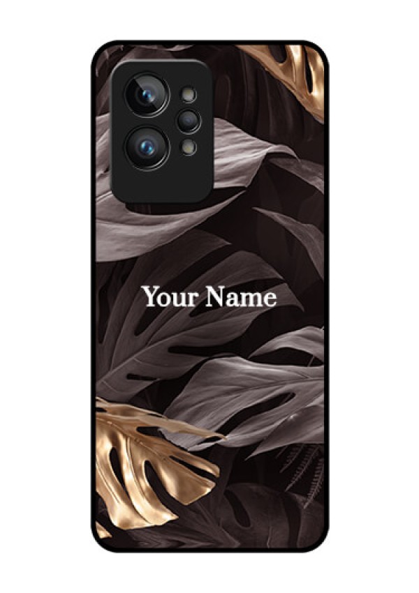 Realme Gt 2 Pro 5G Personalised Glass Phone Case - Wild Leaves digital paint Design