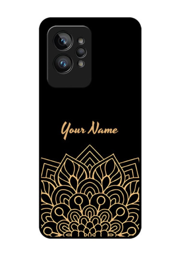 Realme Gt 2 Pro 5G Custom Glass Phone Case - Golden mandala Design