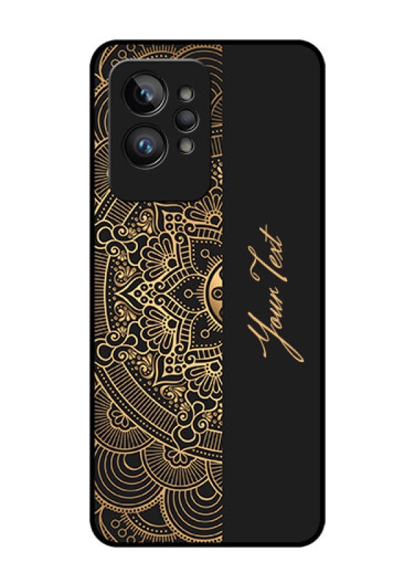 Realme Gt 2 Pro 5G Photo Printing on Glass Case - Mandala art with custom text Design