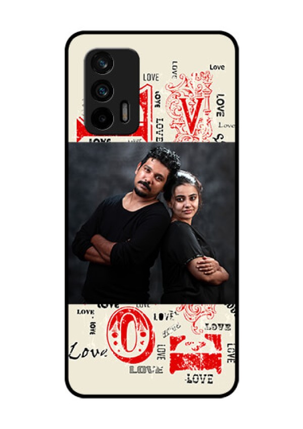 Realme GT 5G Photo Printing on Glass Case - Trendy Love Design Case
