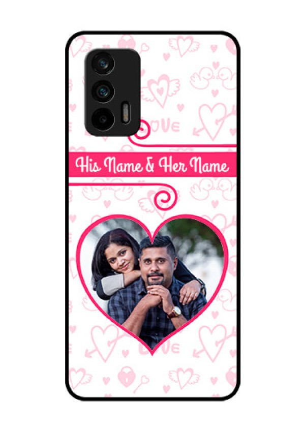 Realme GT 5G Personalized Glass Phone Case - Heart Shape Love Design