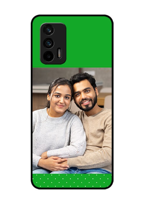 Realme GT 5G Personalized Glass Phone Case - Green Pattern Design