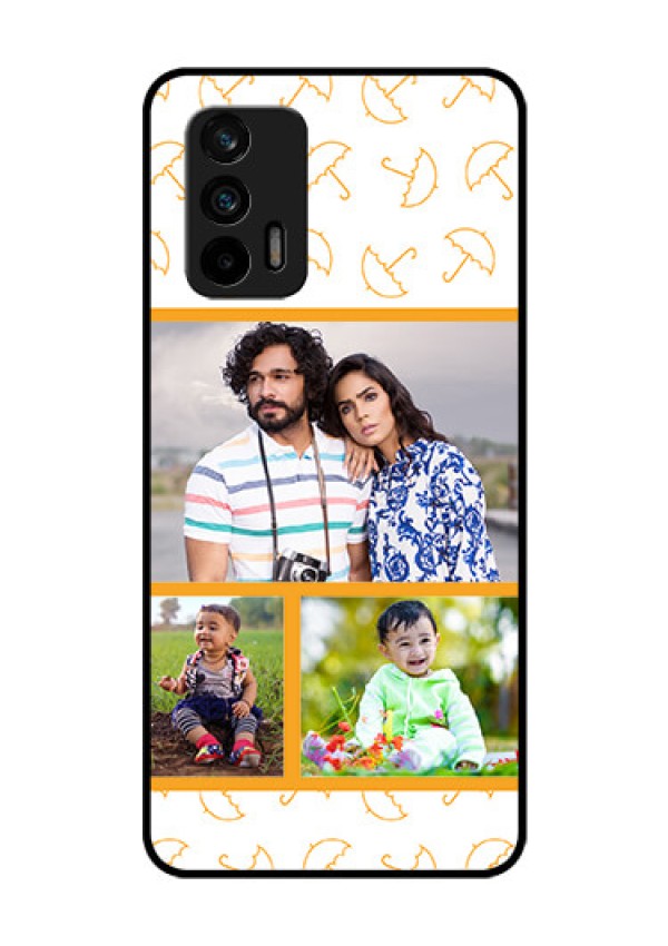 Realme GT 5G Custom Glass Mobile Case - Yellow Pattern Design