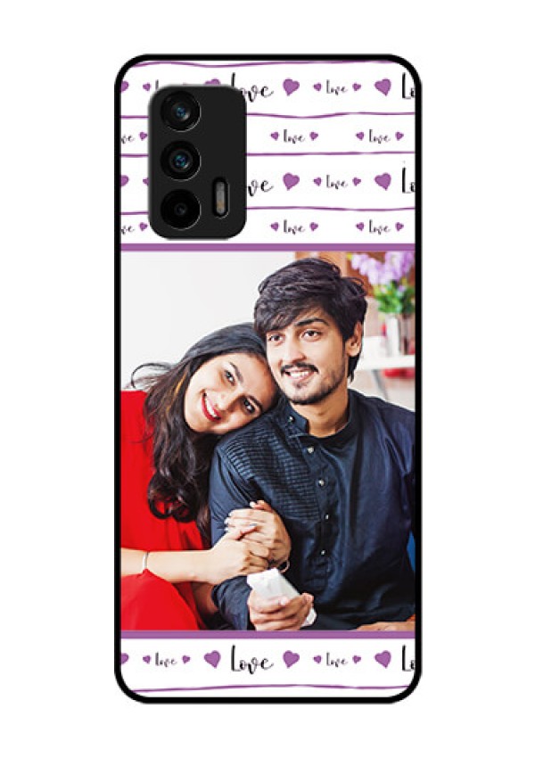 Realme GT 5G Custom Glass Mobile Case - Couples Heart Design