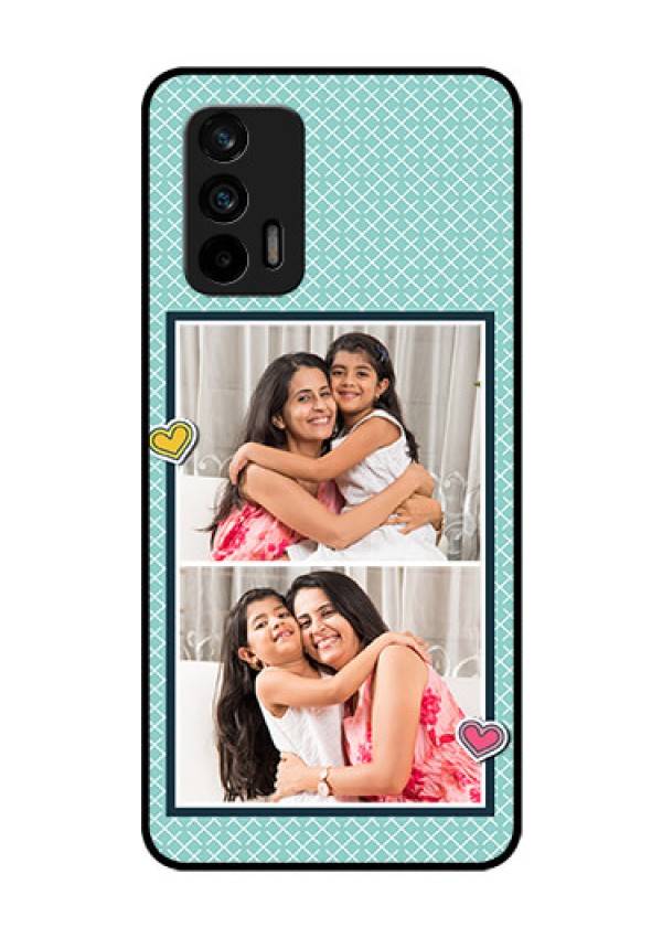 Realme GT 5G Custom Glass Phone Case - 2 Image Holder with Pattern Design
