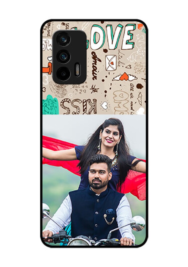 Realme GT 5G Custom Glass Phone Case - Love Doodle Pattern 