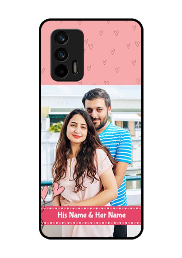 Realme GT 5G Personalized Glass Phone Case - Love Design Peach Color