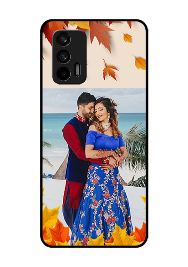 Realme GT 5G Photo Printing on Glass Case - Autumn Maple Leaves Design