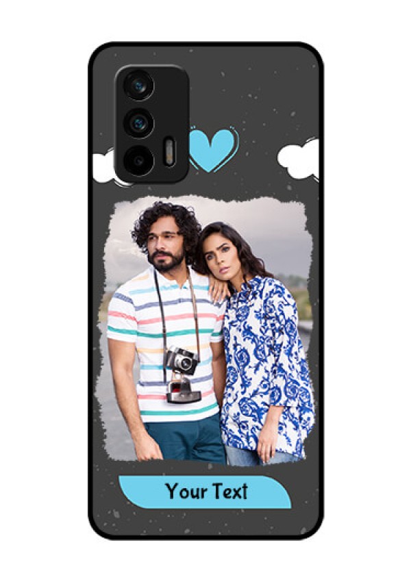 Realme GT 5G Custom Glass Phone Case - Splashes with love doodles Design