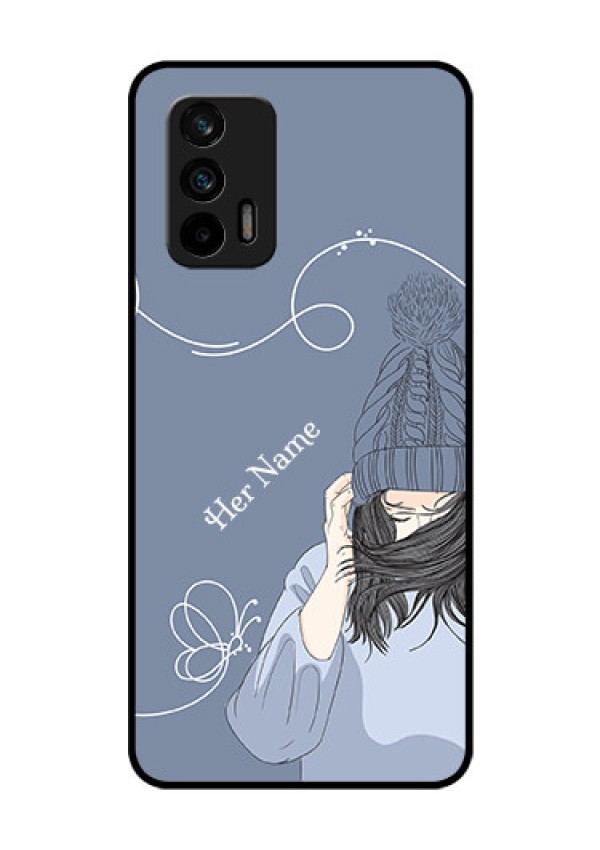 Realme Gt 5G Custom Glass Mobile Case - Girl in winter outfit Design