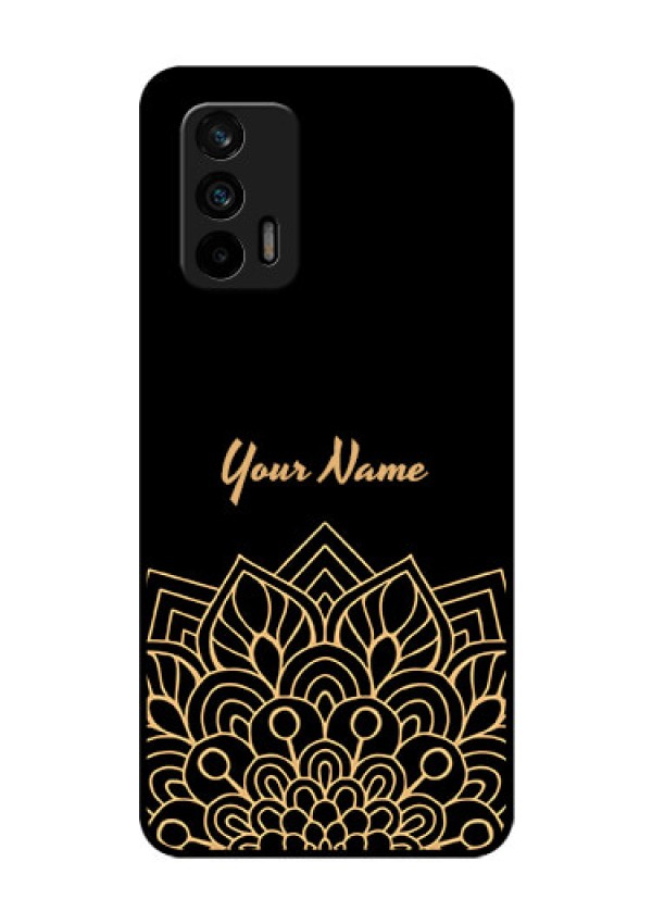 Realme Gt 5G Custom Glass Phone Case - Golden mandala Design