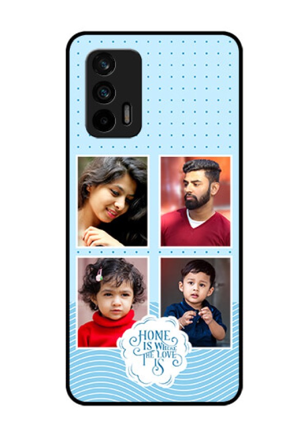 Realme Gt 5G Custom Glass Phone Case - Cute love quote with 4 pic upload Design
