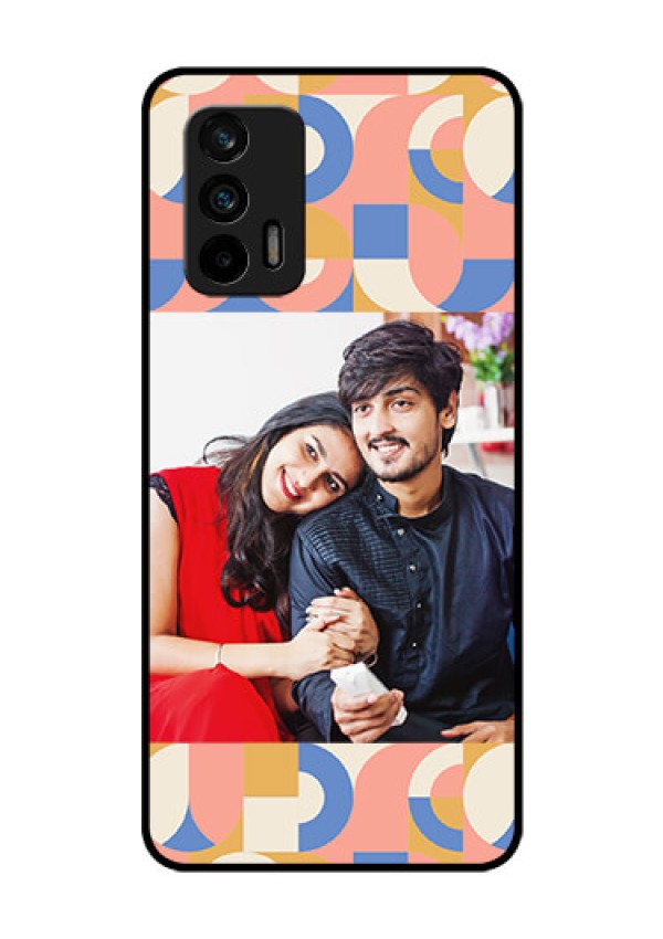 Realme Gt 5G Photo Printing on Glass Case - Semi-circle Maze Pattern Design