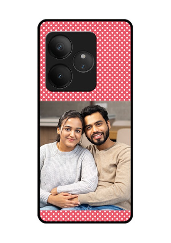 Realme GT 6 Custom Glass Phone CaseWhite Dotted Design