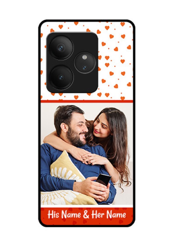 Realme GT 6 Custom Glass Phone CaseOrange Love Symbol Design