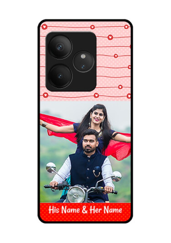 Realme GT 6 Custom Glass Phone CaseRed Pattern Case Design
