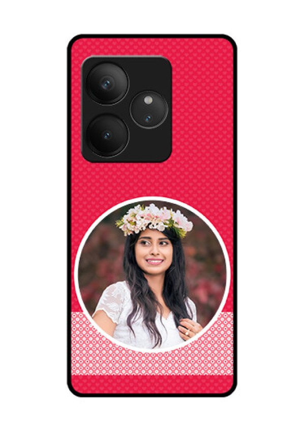 Realme GT 6 Custom Glass Phone CasePink Color Pattern Design