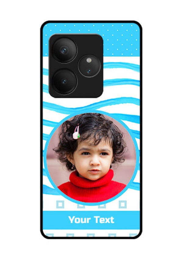 Realme GT 6 Custom Glass Phone CaseSimple Blue Case Design