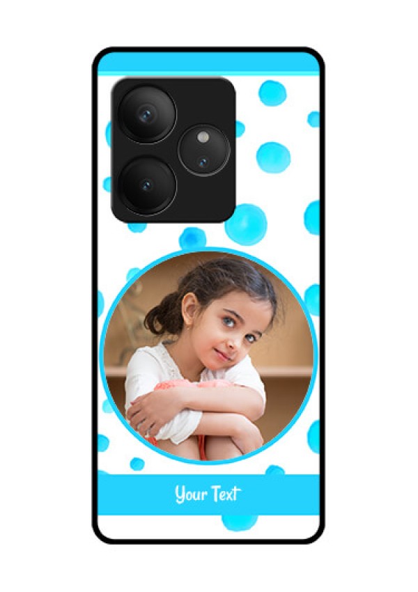 Realme GT 6 Custom Glass Phone CaseBlue Bubbles Pattern Design