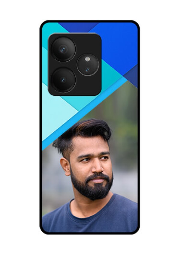 Realme GT 6 Custom Glass Phone CaseBlue Pattern Design