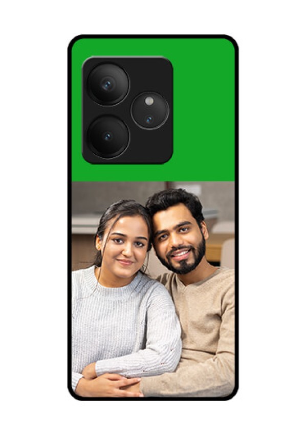 Realme GT 6 Custom Glass Phone CaseGreen Pattern Design