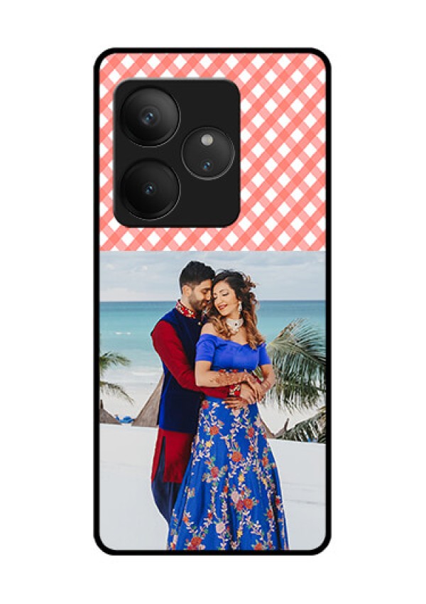 Realme GT 6 Custom Glass Phone CasePink Pattern Design