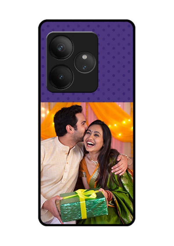 Realme GT 6 Custom Glass Phone CaseViolet Colored Pattern Design