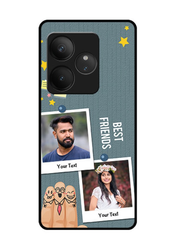 Realme GT 6 Custom Glass Phone CaseSticky Frames And Friendship Design