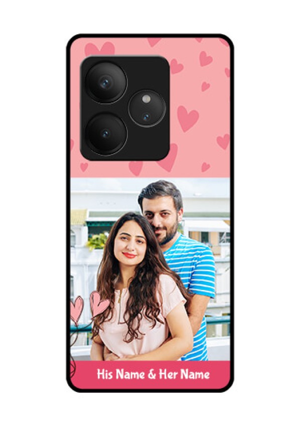Realme GT 6 Custom Glass Phone CaseLove Design Peach Color
