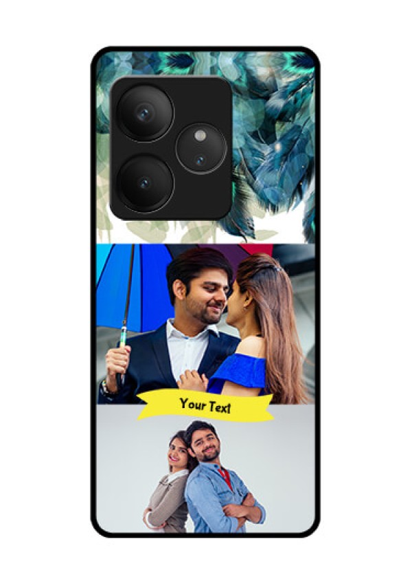Realme GT 6 Custom Glass Phone CaseImage With Boho Peacock Feather Design