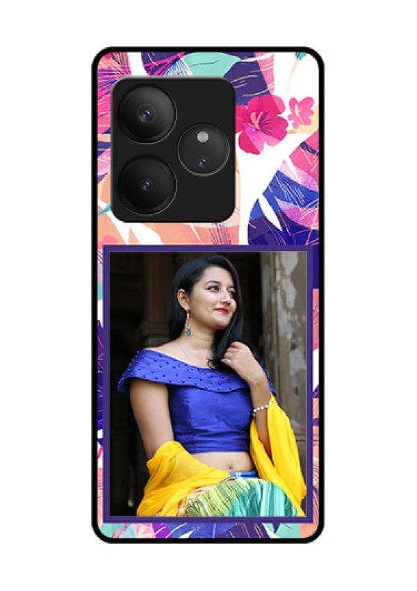 Realme GT 6 Custom Glass Phone CaseAbstract Floral Design