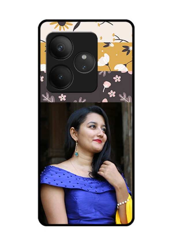 Realme GT 6 Custom Glass Phone CaseStylish Floral Design