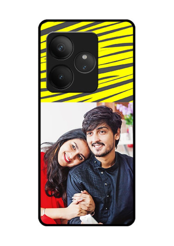 Realme GT 6 Custom Glass Phone CaseYellow Abstract Design