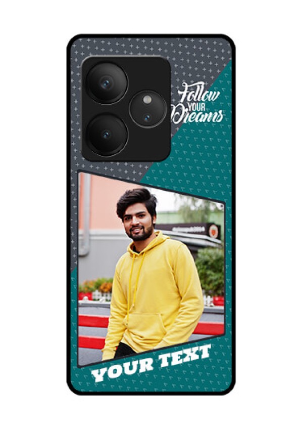 Realme GT 6 Custom Glass Phone CaseBackground Pattern Design With Quote