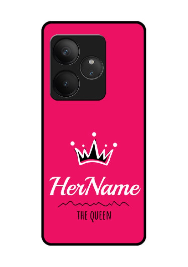 Realme GT 6 Custom Glass Phone CaseQueen With Name Design
