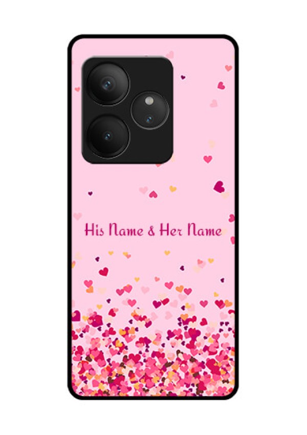 Realme GT 6 Custom Glass Phone CaseFloating Hearts Design