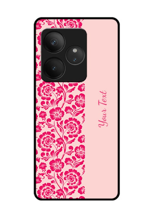 Realme GT 6 Custom Glass Phone CaseAttractive Floral Pattern Design