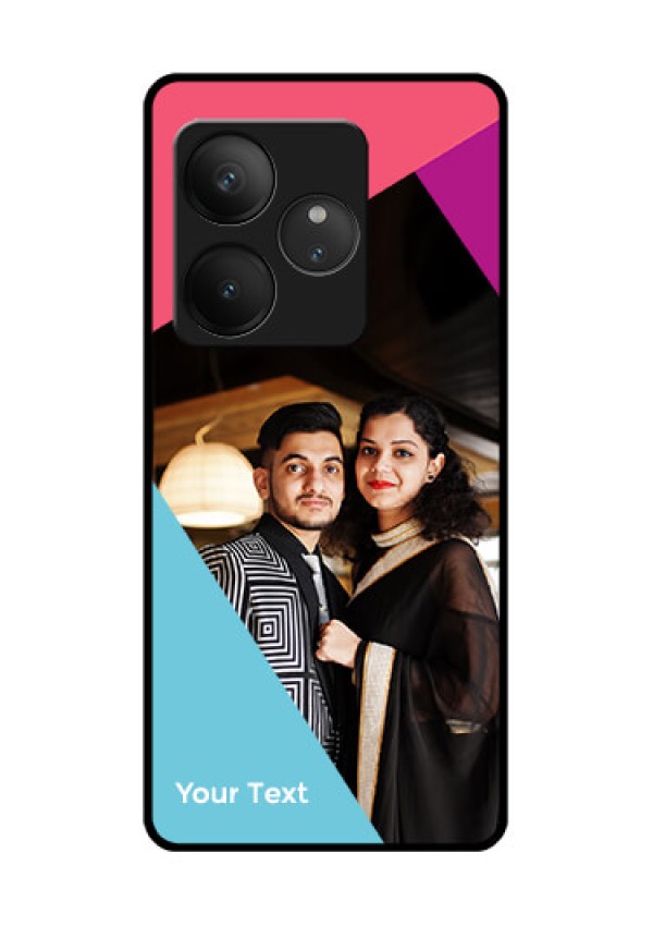 Realme GT 6 Custom Glass Phone CaseStacked Triple Colour Design