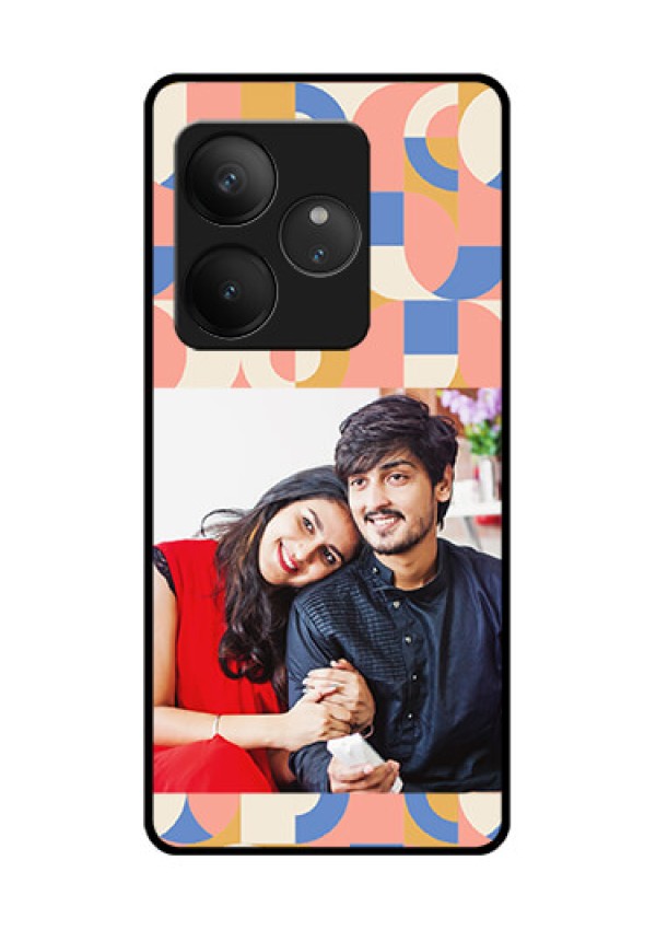 Realme GT 6 Custom Glass Phone CaseSemi - Circle Maze Pattern Design