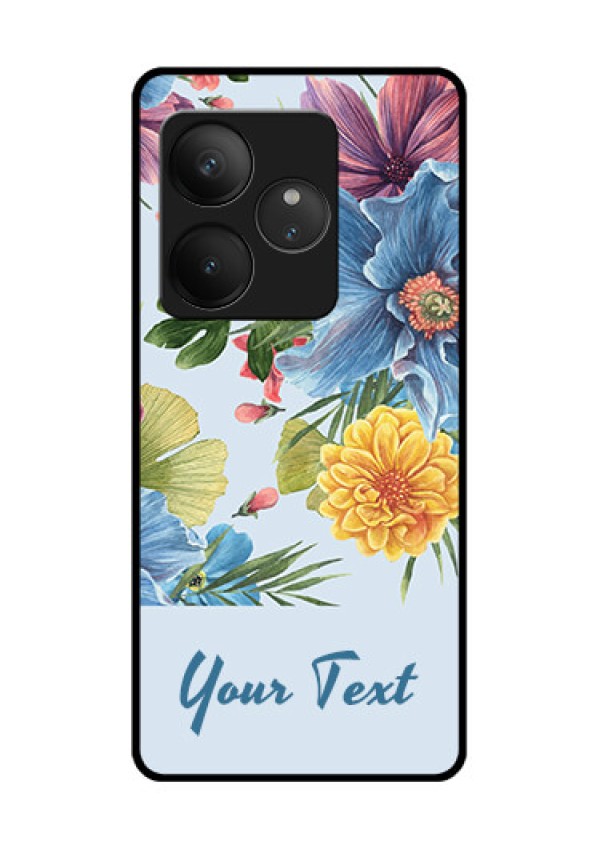 Realme GT 6 Custom Glass Phone CaseStunning Watercolored Flowers Painting Design