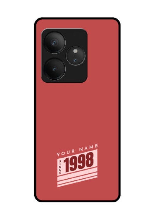 Realme GT 6 Custom Glass Phone CaseRed Custom Year Of Birth Design