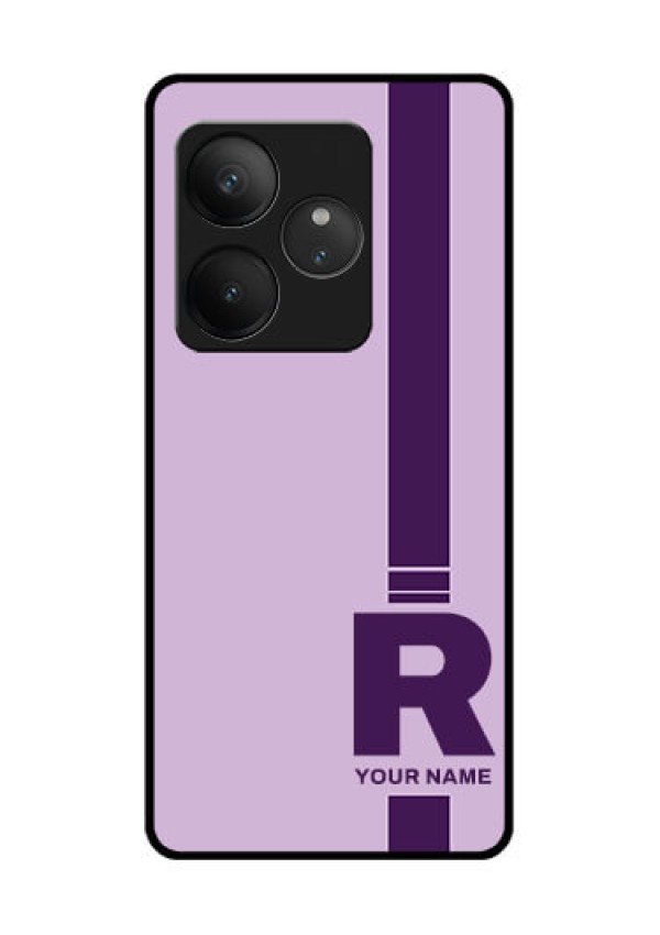 Realme GT 6 Custom Glass Phone CaseSimple Dual Tone Stripe With Name Design