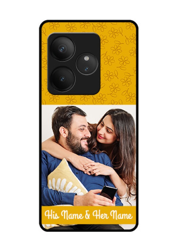 Realme GT 6T 5G Custom Glass Phone CaseYellow Floral Design