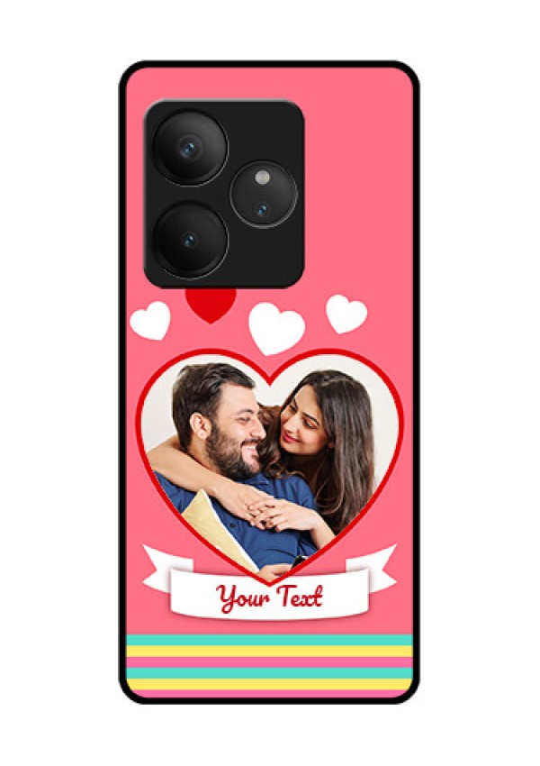 Realme GT 6T 5G Custom Glass Phone CaseLove Shapes Doodle Design