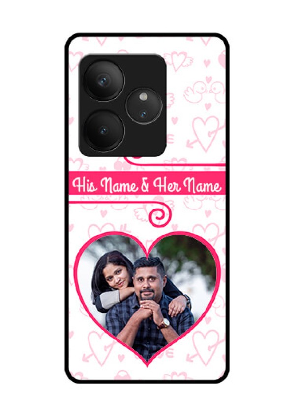 Realme GT 6T 5G Custom Glass Phone CaseHeart Shape Love Design