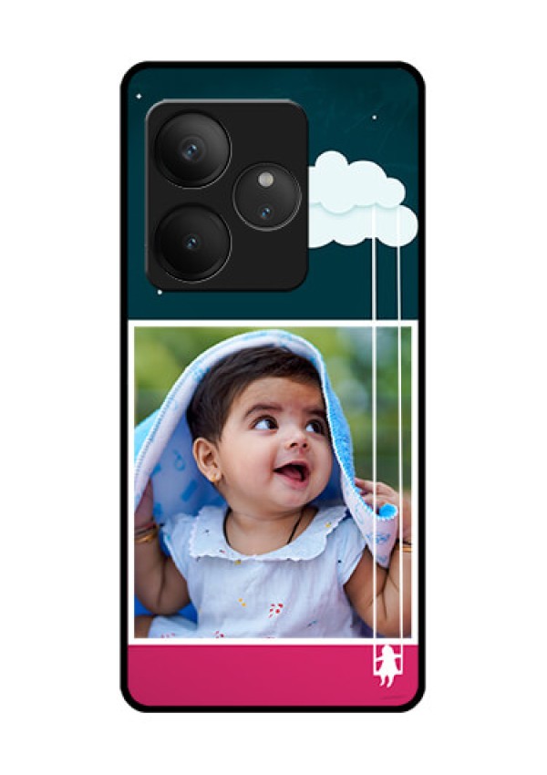 Realme GT 6T 5G Custom Glass Phone CaseCute Girl With Cloud Design