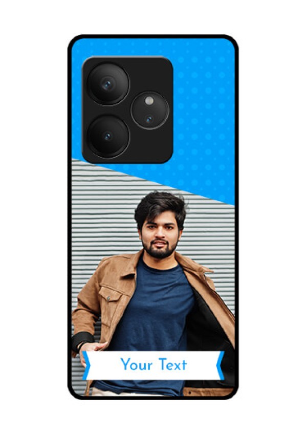 Realme GT 6T 5G Custom Glass Phone CaseSimple Blue Color Design